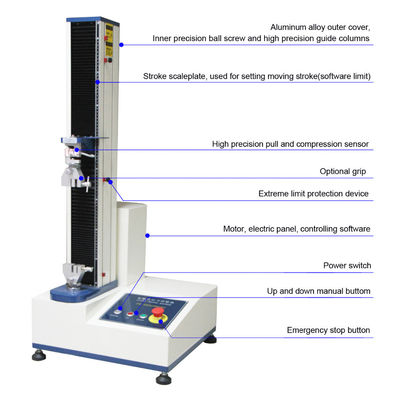 Computerized Universal Testing Machine with Max 500kg Force Capacity ±0.5% Accuracy and 850mm Stroke Digital Tensile Tester